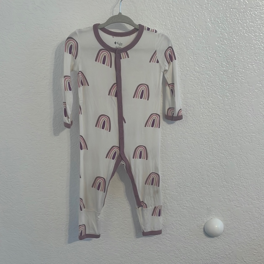 Kyte Baby Snap Romper Mulberry Rainbow 6-12 months